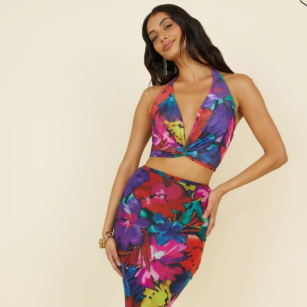 Runaway The Label Zarela Halter Top Black